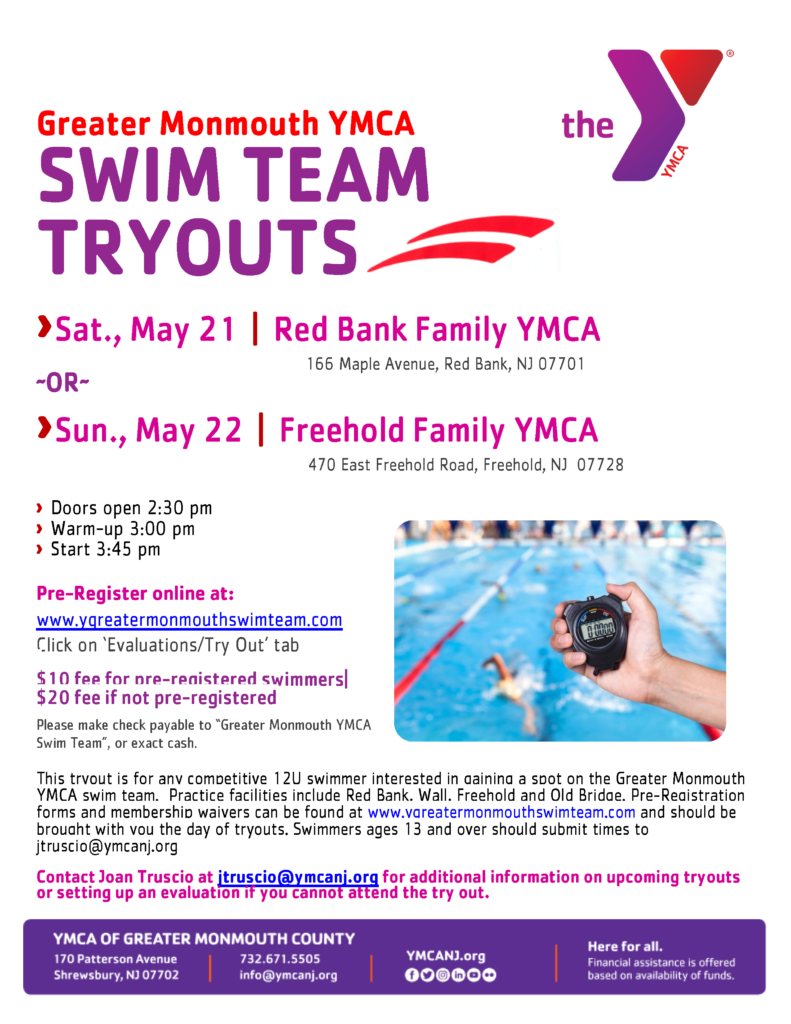 Swim Team Tryouts @ Red Bank Family YMCA | Old Bridge | New Jersey | United States