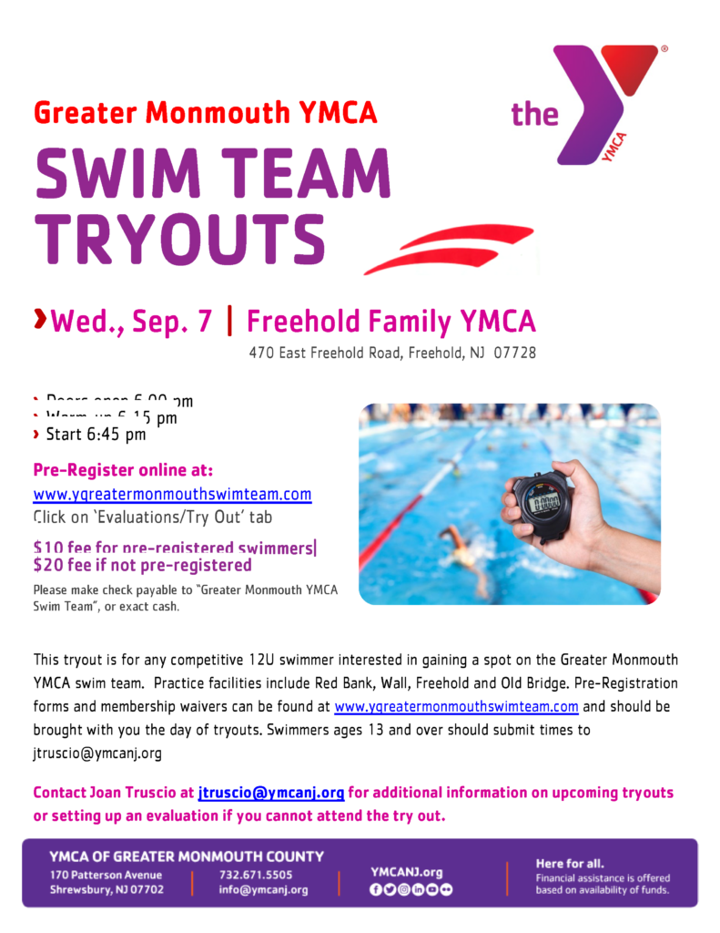 Swim Team Tryouts @ Freehold Family YMCA | Freehold | New Jersey | United States